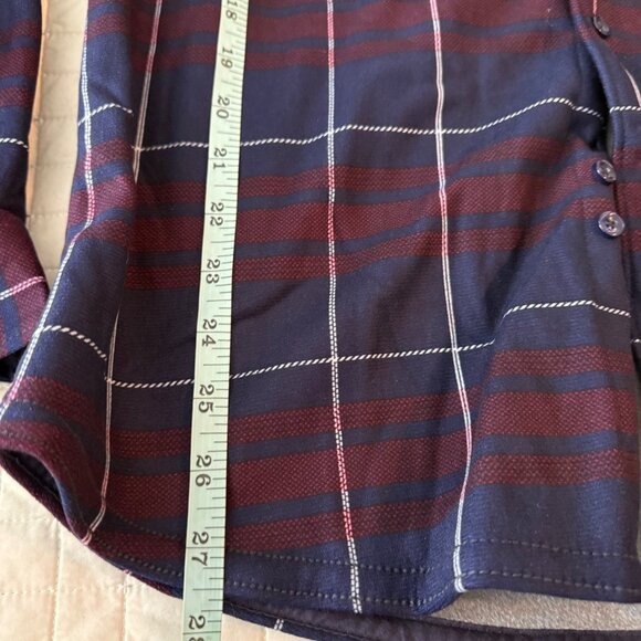 Mens Navy Blue Plaid Flannel Button Down Shirt Xl Soft Fleece Lined - Picture 6 of 8